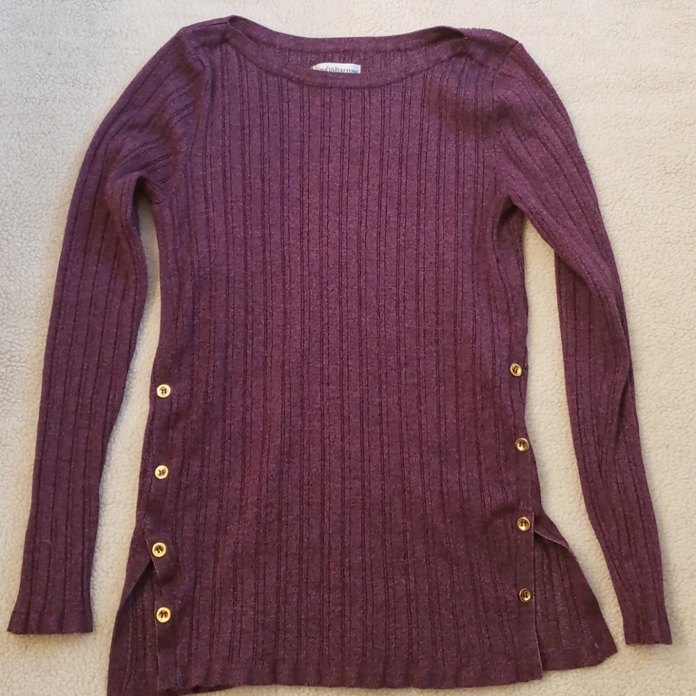 Purple ribbed sweater